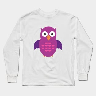 Purple & Purple Owl Long Sleeve T-Shirt